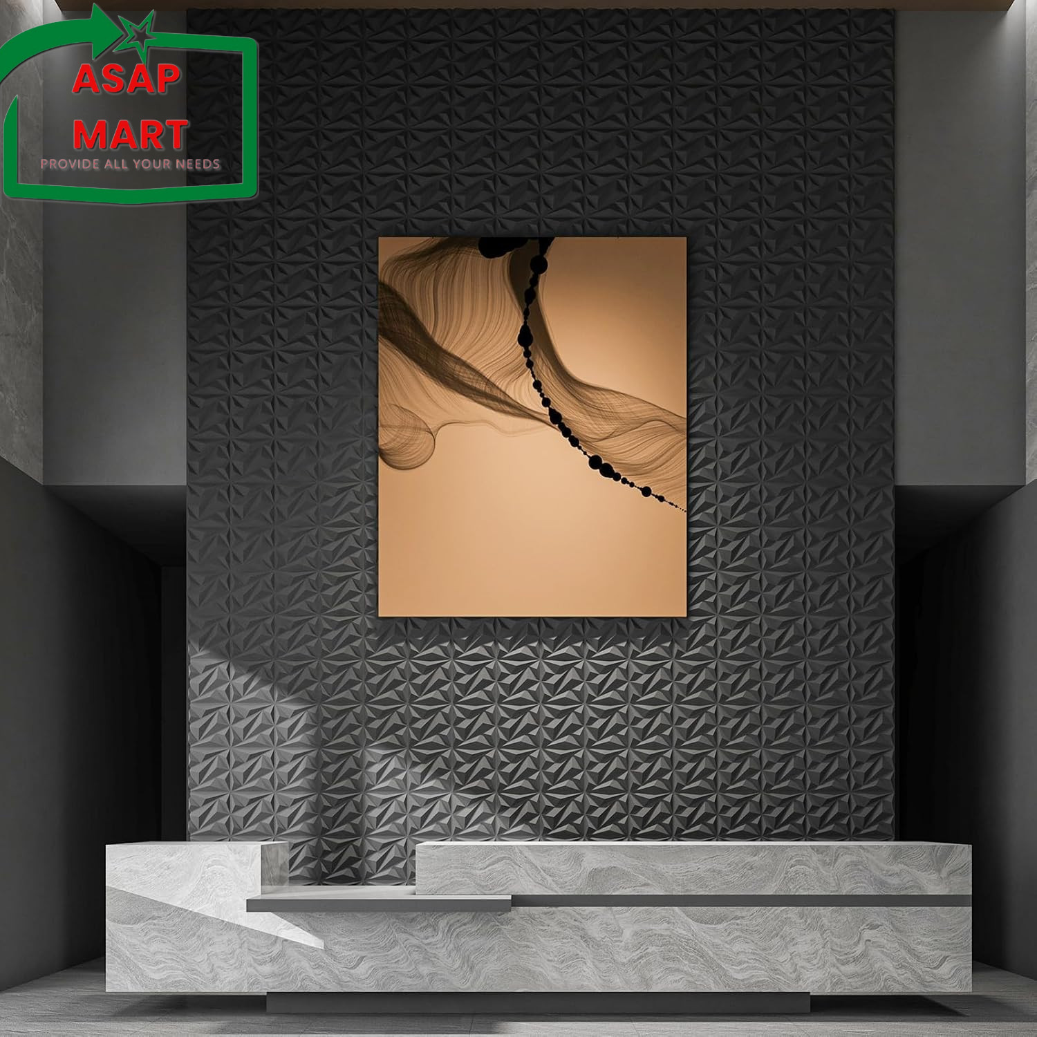 Art3Dwallpanels 33 Pack 3D Wall Panel Diamond for Interior Wall Décor, PVC Flowe
