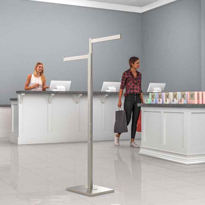 Econoco K90-SC 2-Way Garment Rack with Straight Arms