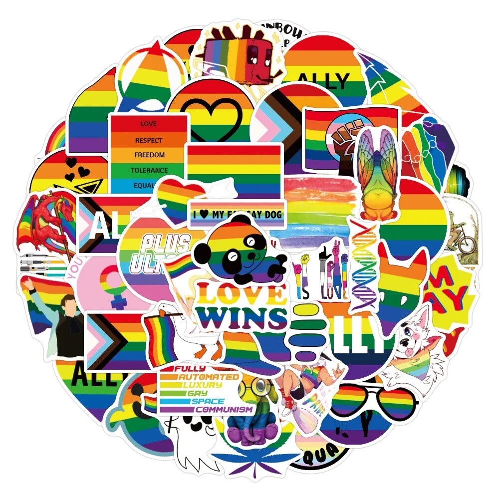 20 Random Gay Pride Stickers LGBTQ+ Decals Laptop Car Decoration Free Shipping!