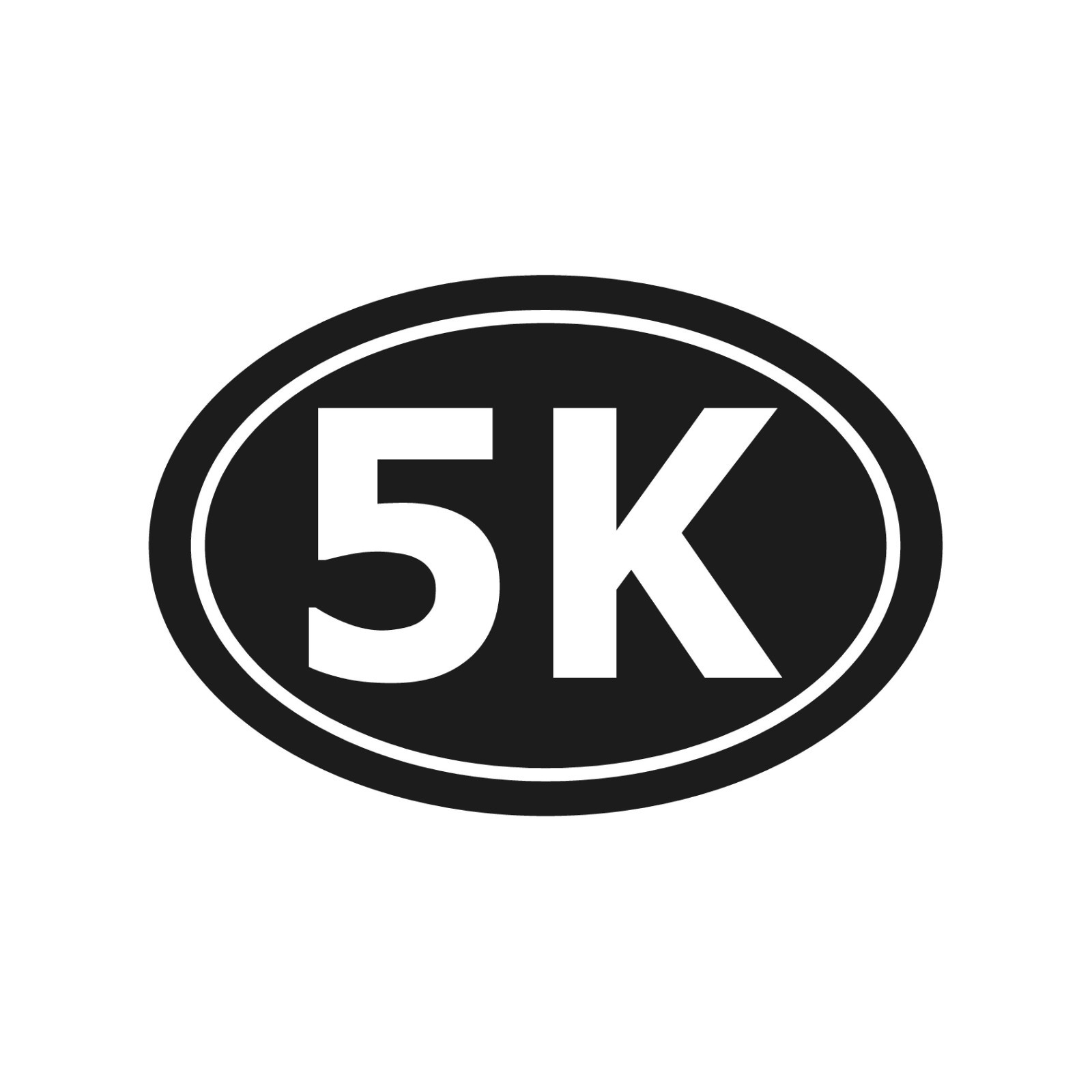 5K Oval running Vinyl Decal Running race Sticker