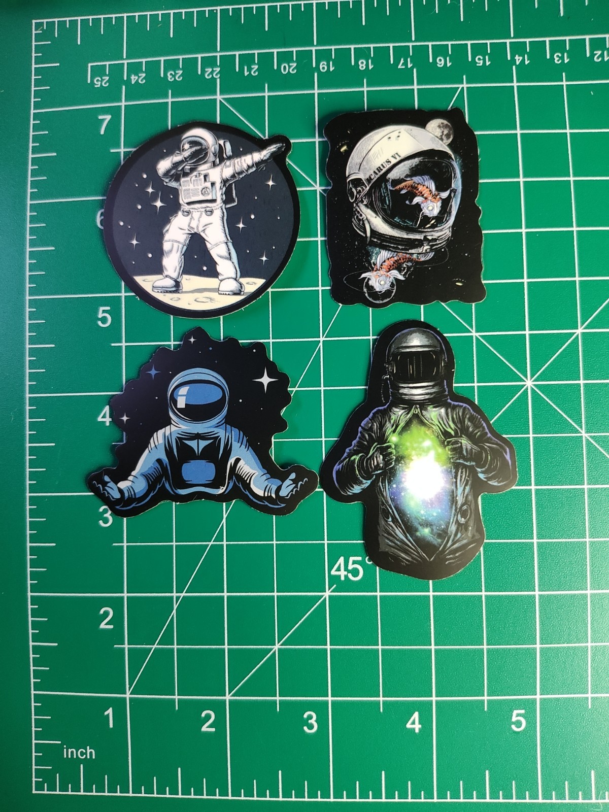 4 Space 2″ Stickers Decals Mars Shuttle Fun Space Colorful Alien