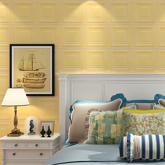 3D Wall Sticker Self Adhesive Wallpaper Waterproof Room Ceiling Foam Panel Decor