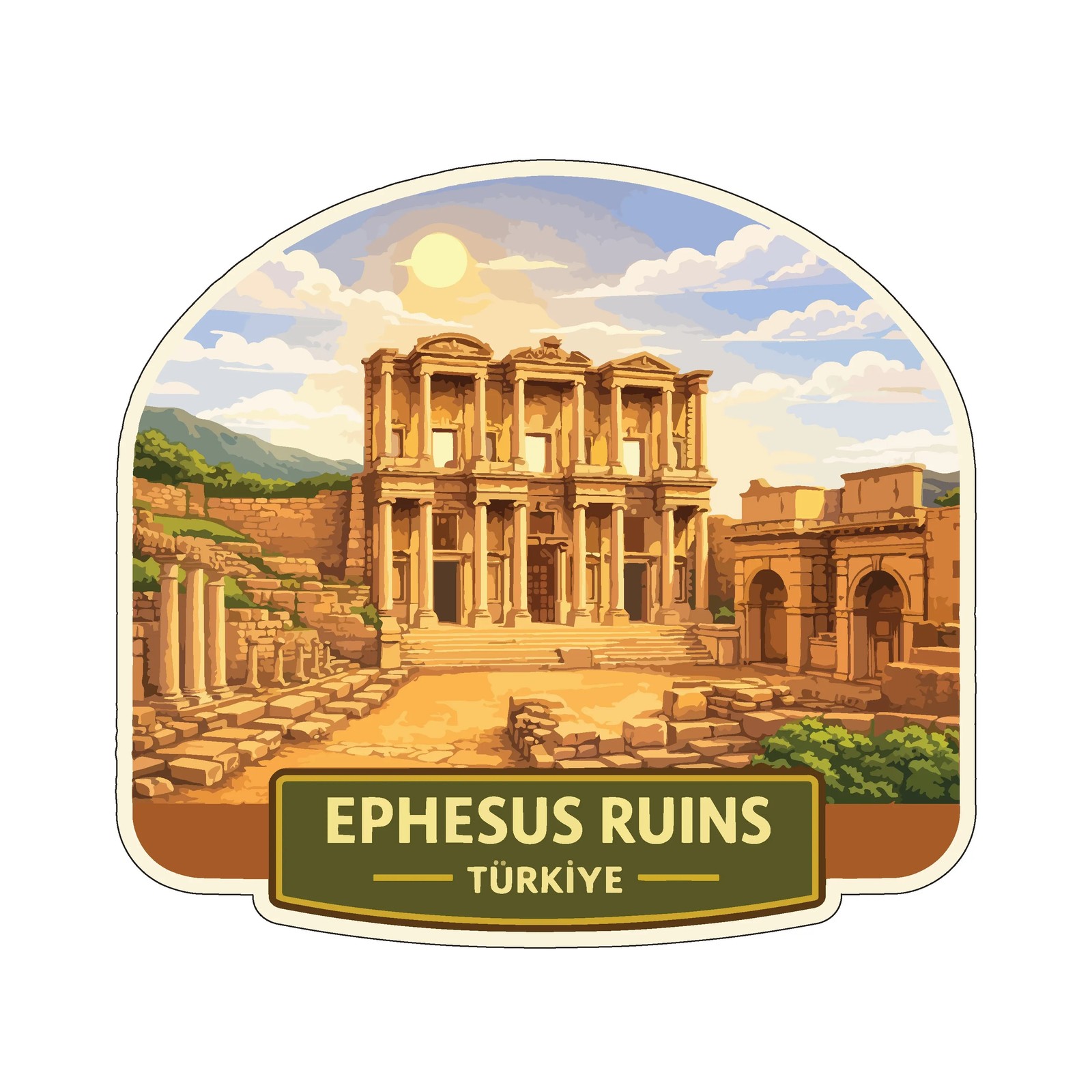 Ephesus Ruins Türkiye Sticker Decal Vinyl Die-Cut World Heritage Sites Series