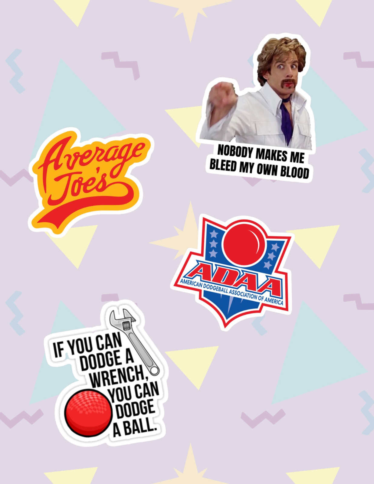 Dodgeball 2000’s Movie 4pc Sticker Pack