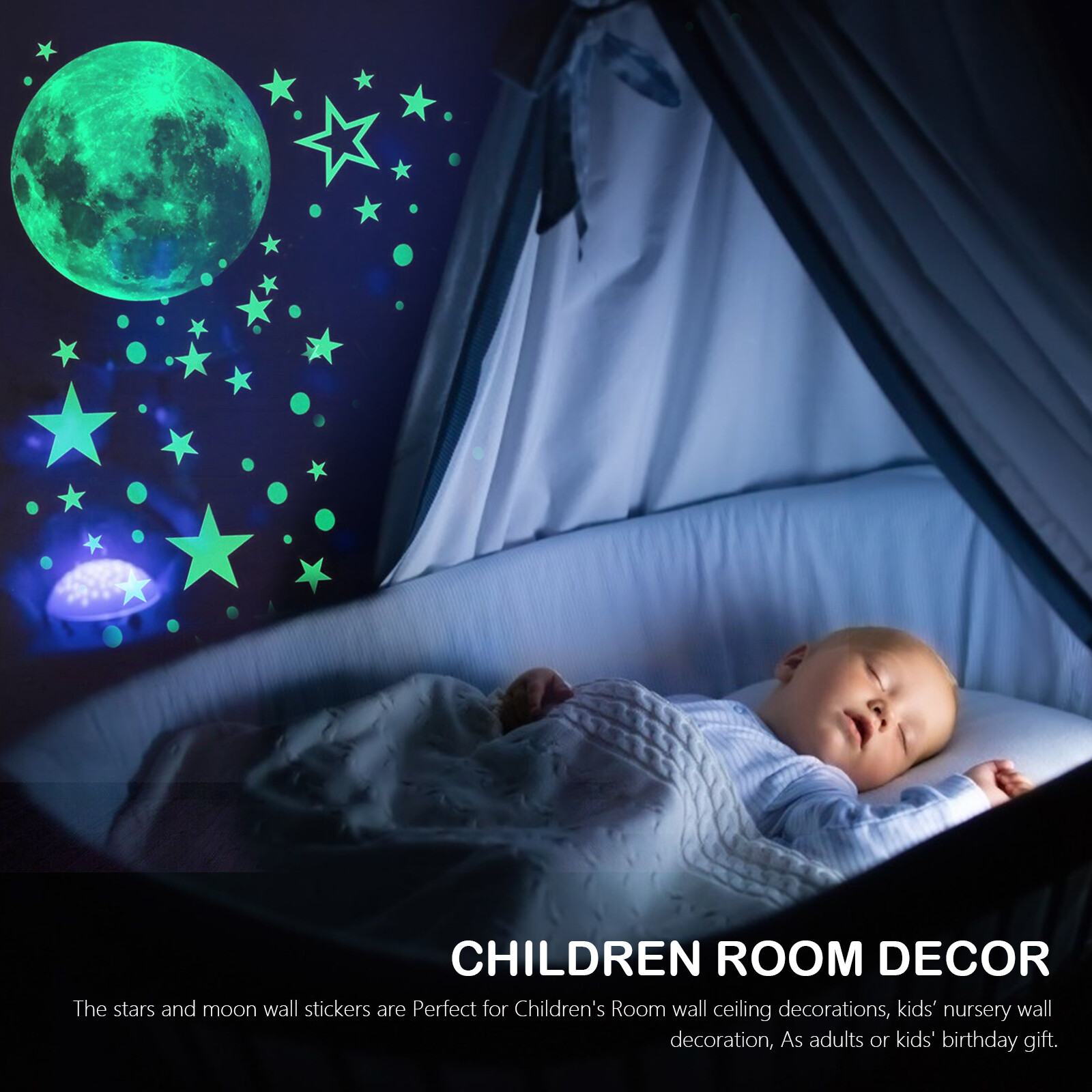 435Pcs Glow In The Dark Stars Moon Planet Space Wall Stickers Art Decor Luminous