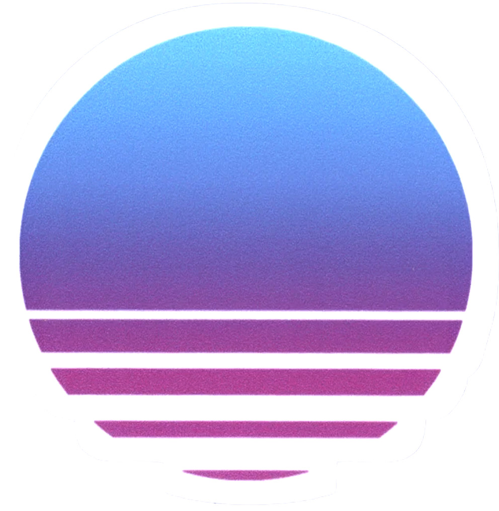 Synthwave Purple Sun Set Sticker