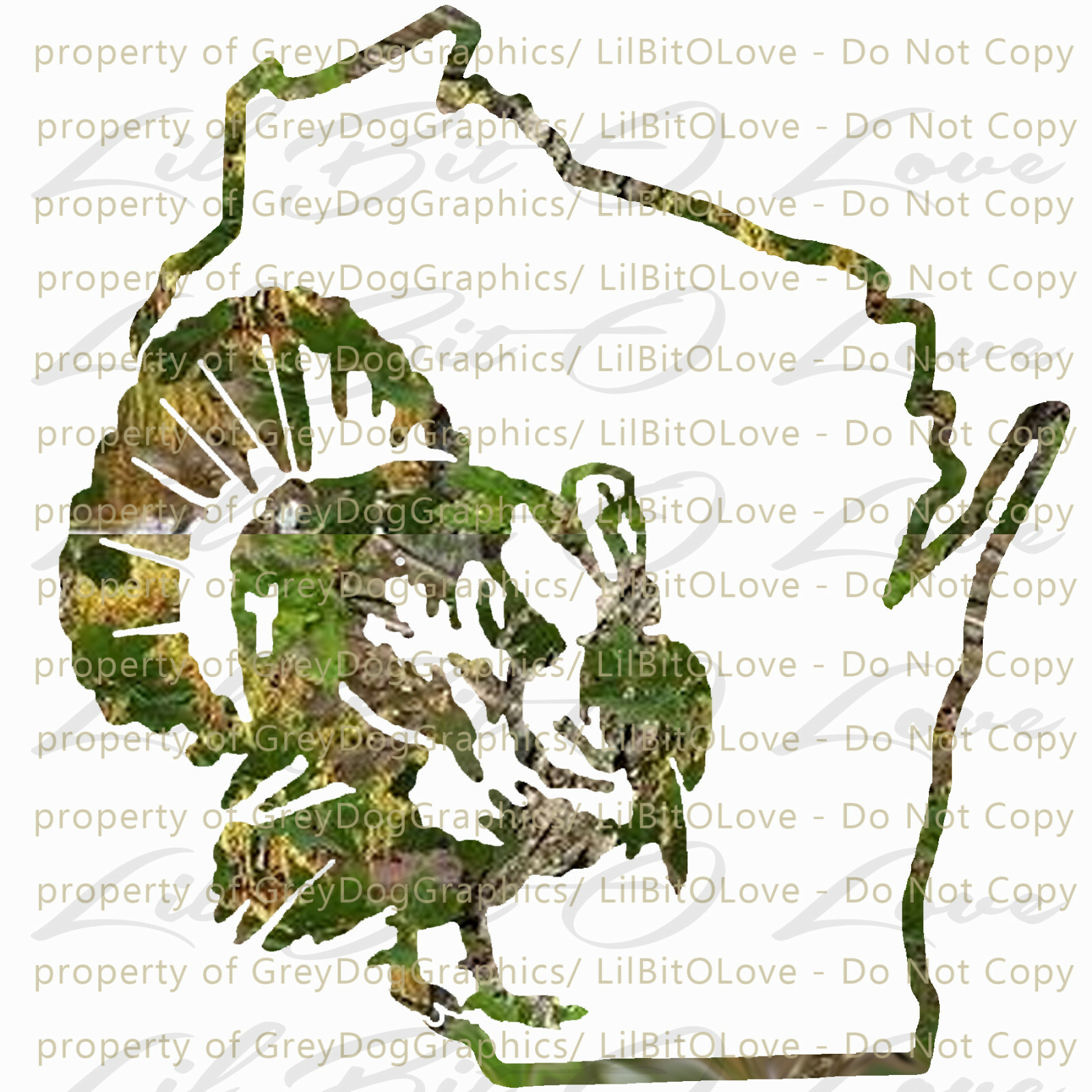 Camouflage Camo Wisconsin Turkey Hunter Hunting Vinyl Decal Sticker Gobbler