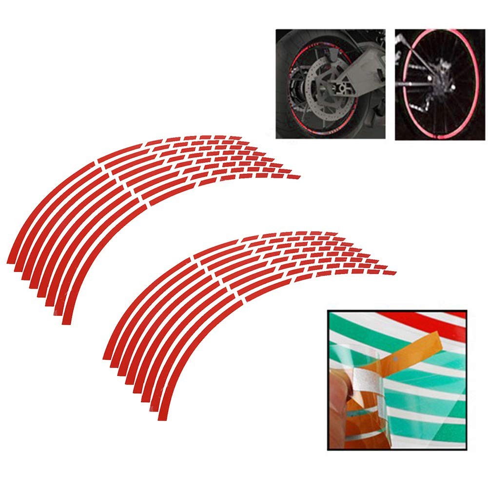 aqxreight Reflective Wheel Rim Stripe Decal, 16pcs Bike Motorcycle 16-18inch …