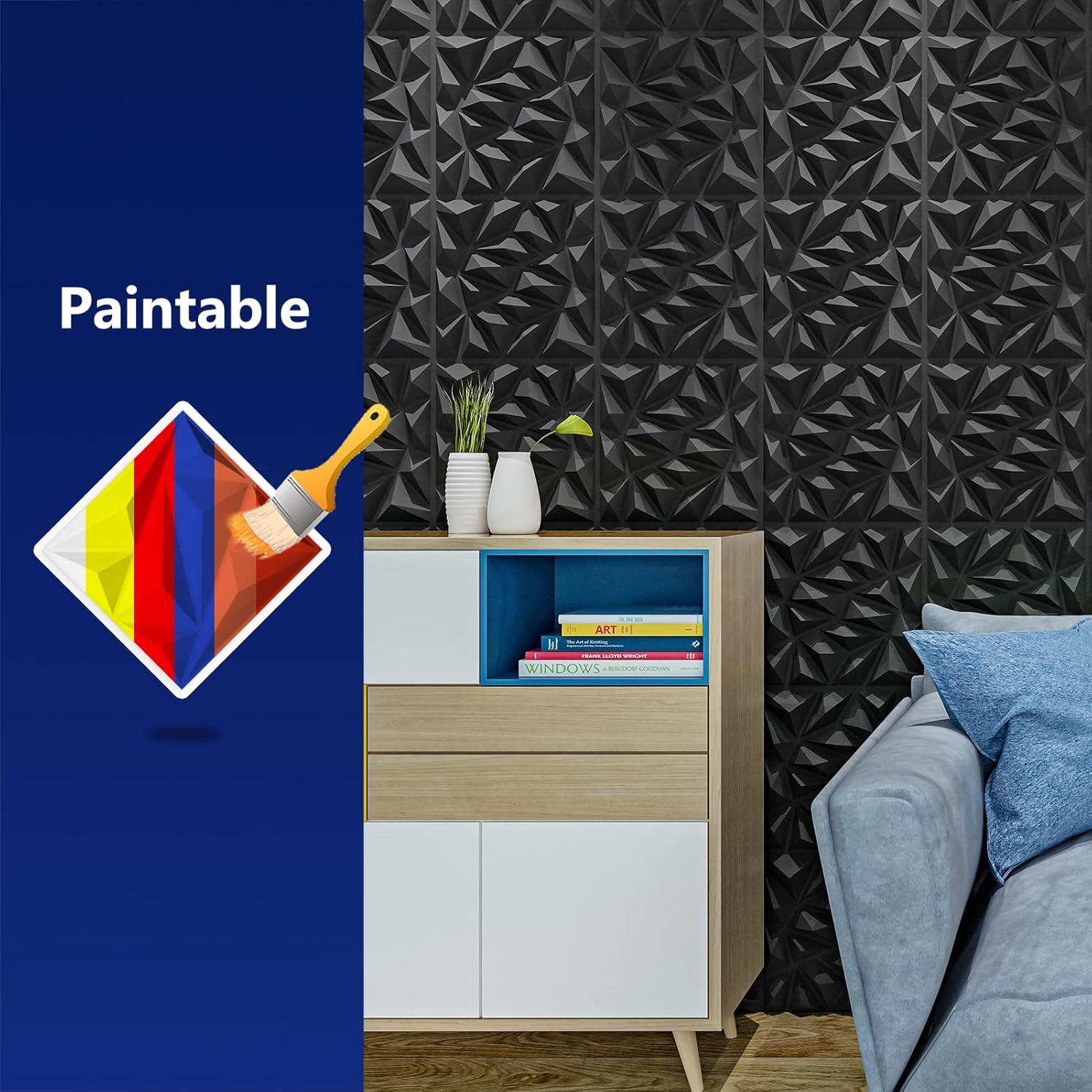 Art3Dwallpanels 33 Pack 3D Wall Panel for Interior Wall Decor, PVC Textured Wall