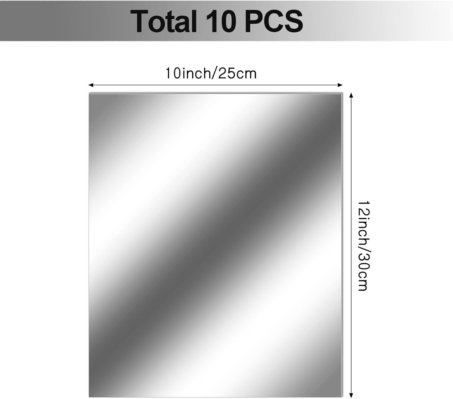 Versatile Non-Glass Mirror Tiles for Home Walls – Reflective 10 x 12 in Stickers