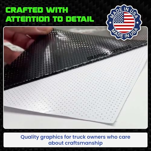 Truck Back Window Graphics (P325) Bald Eagle American Flag | Universal See
