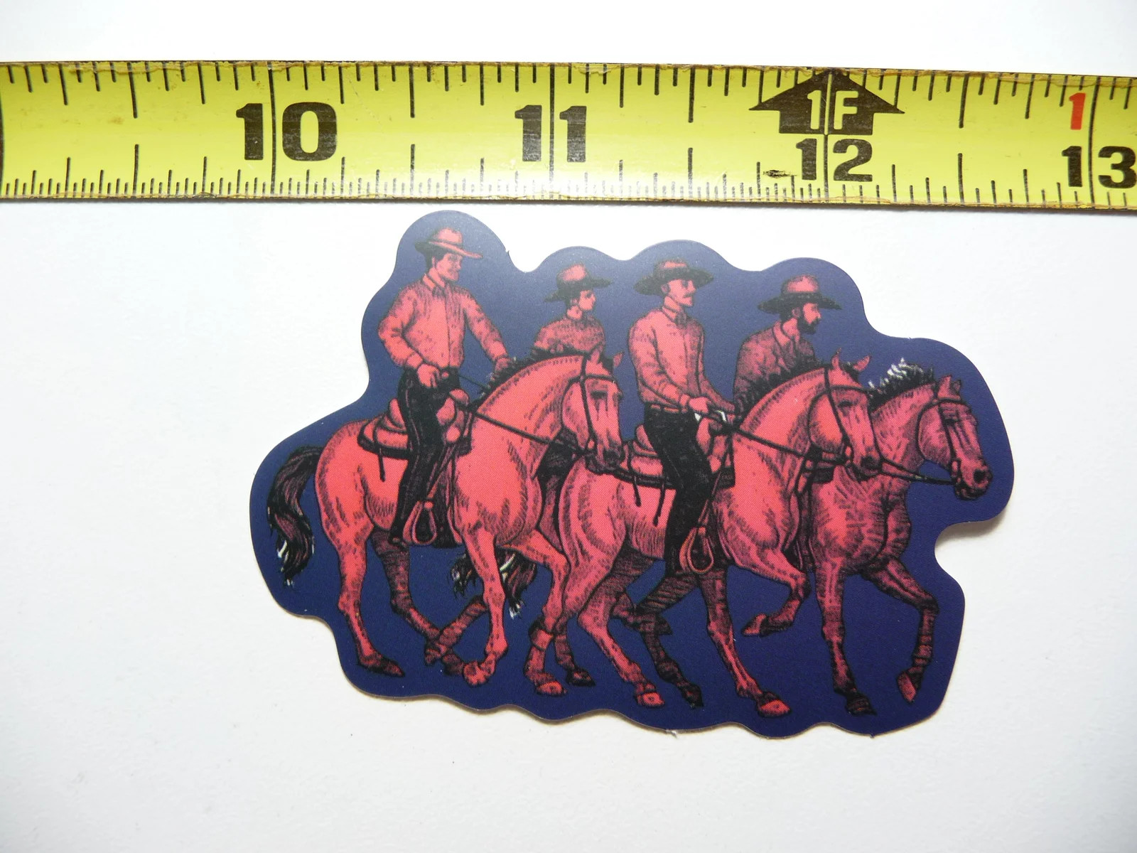 4 COWBOYS POSSE RIDE SMALL STICKER DECAL COUNTRY WESTERN THEME FUNNY