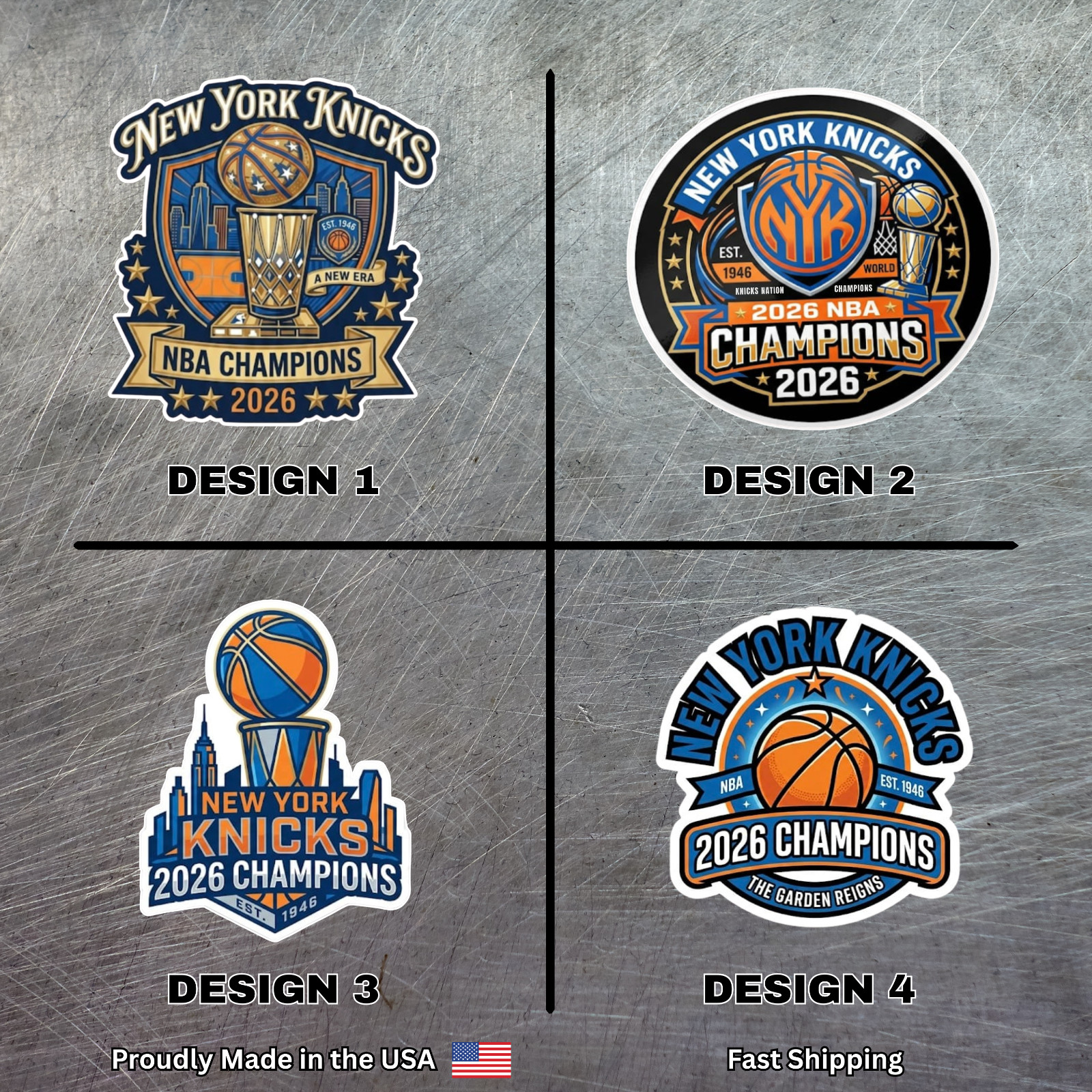 NEW YORK KNICKS STICKERS 2026 NBA Champions NYK Waterproof Vinyl NEW