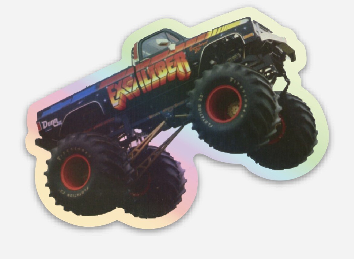 3” EXCALIBER MONSTER TRUCK HOLOGRAPHIC STICKER – SQUARE BODY CHEVY GMC