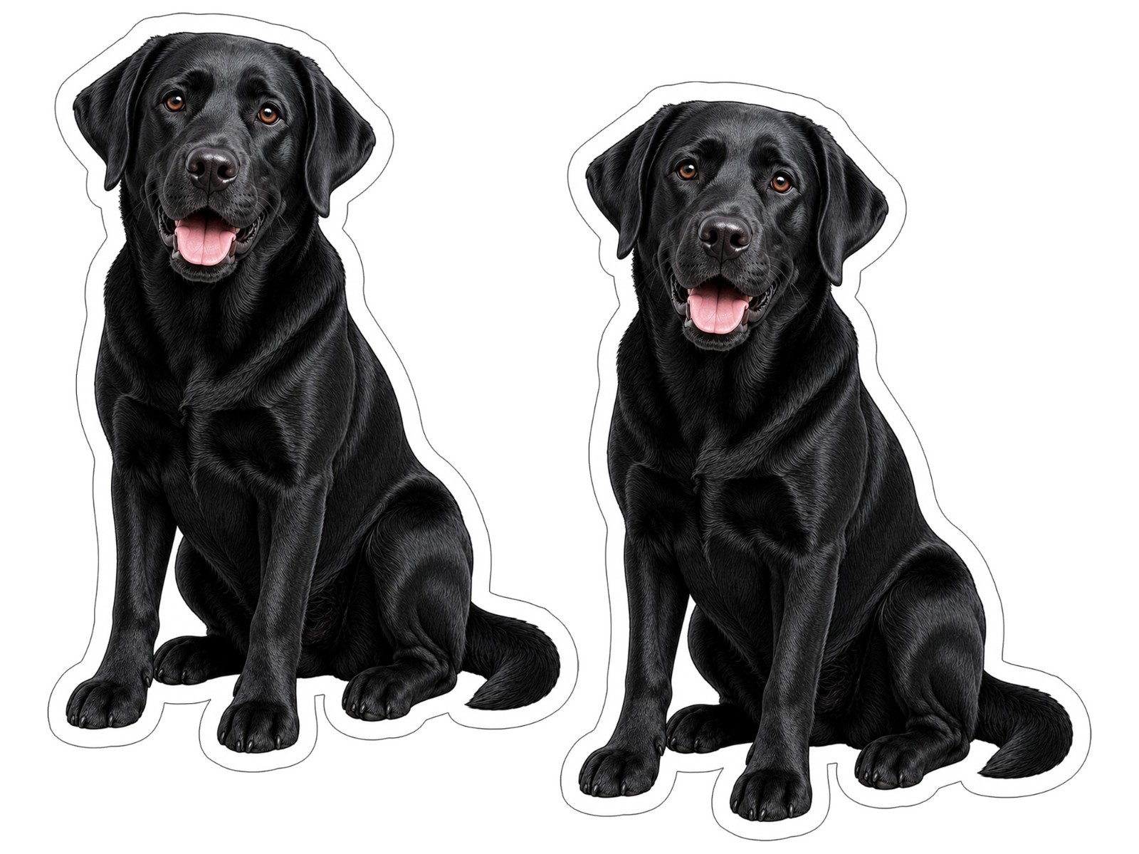 Labrador Retriever Dog Decal Sticker Set of 2 Weather Res. Car Laptop Window