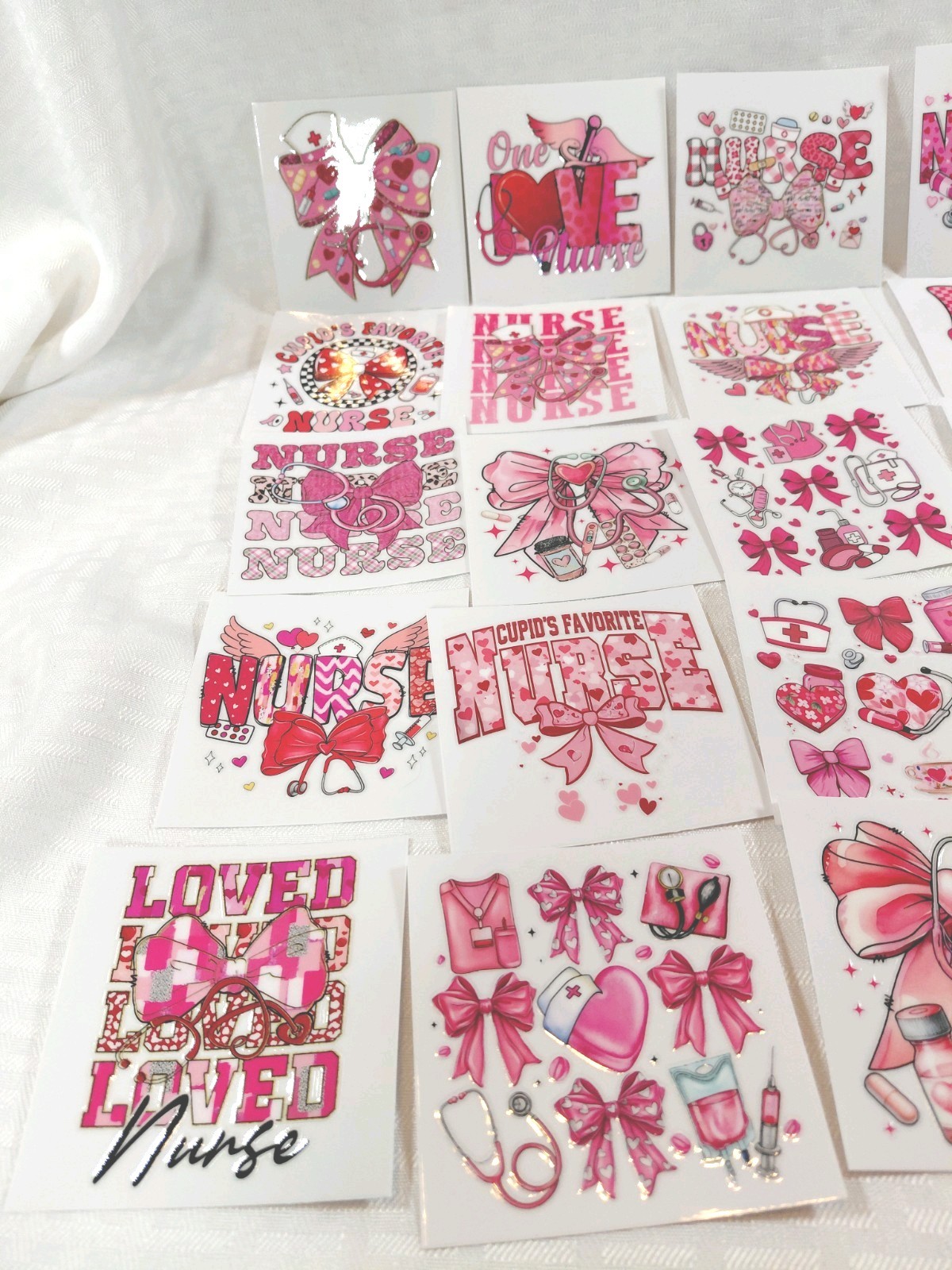 Nursing Love Hearts Gnomes Theme Cup Wraps Transfer Stickers 8 Decals 4 X 9 Inch