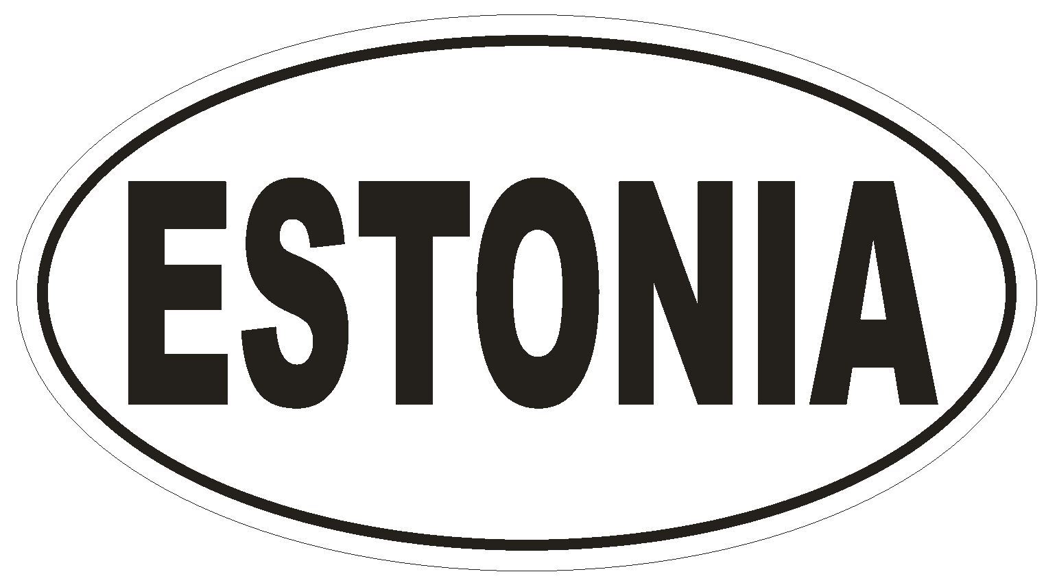 Estonia Oval Bumper Sticker or Helmet Sticker D2289 Euro Oval Country Code