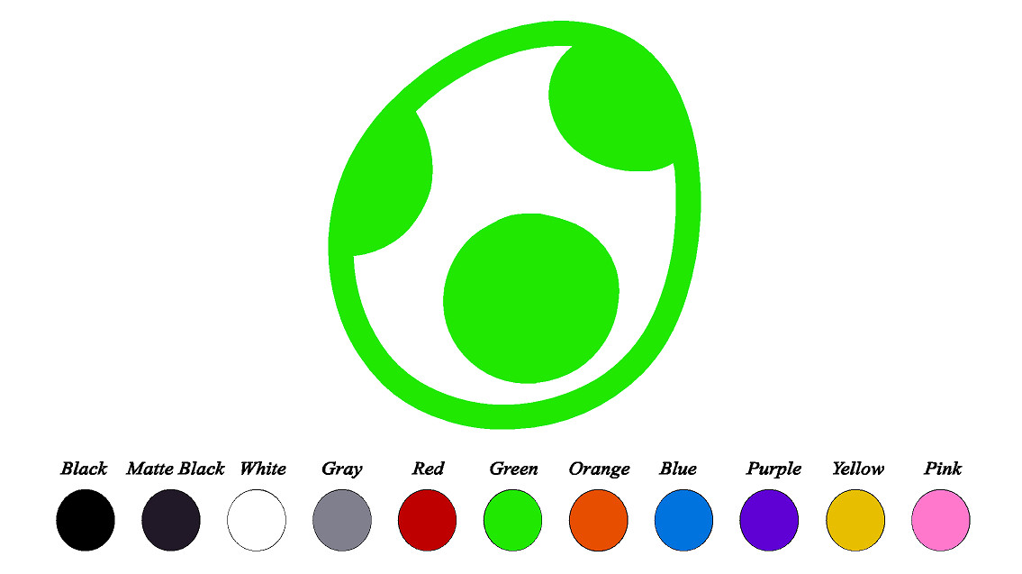 YOSHI Egg LOGO Vinyl Decal Sticker Emblem Side Car Truck Window 4″ 6″ 8″