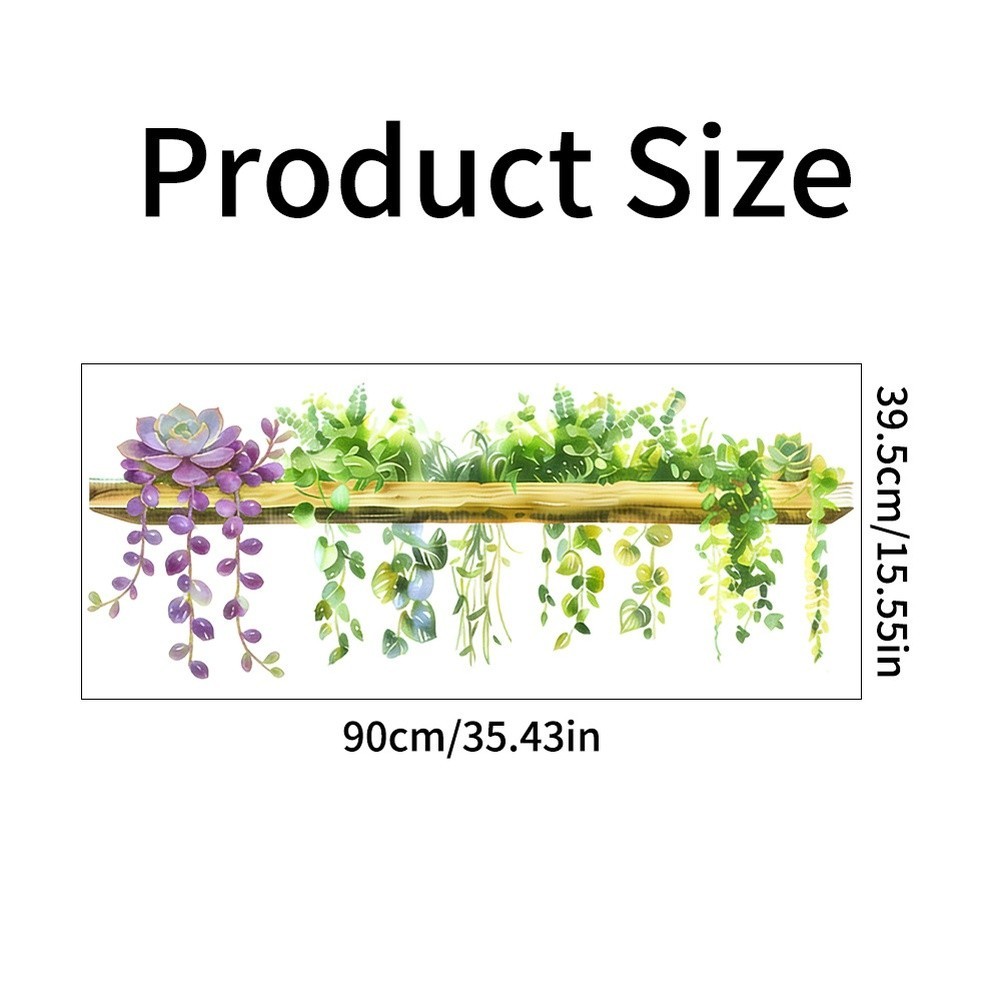 Flower Leaf Wall Decal PVC Material Self-adhesive Fade Resistant Repositionable
