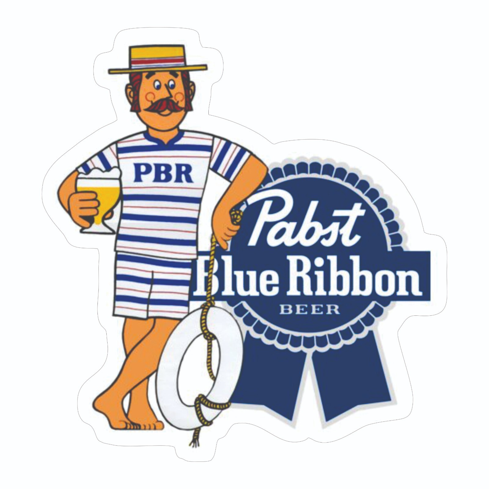 Pabst Blue Ribbon Cool Blue Decal / Bumper Sticker