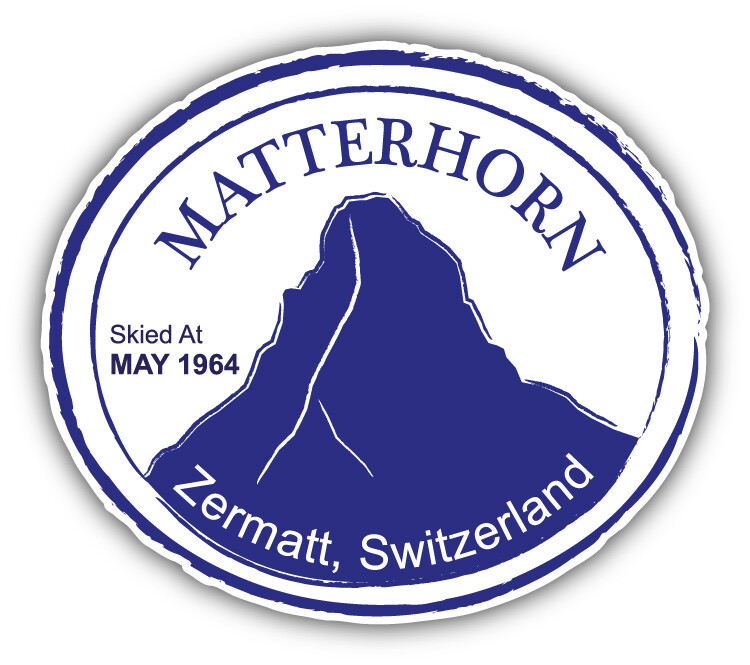 Matterhorn Zermatt Switzerland Retro Ski Resort Stamp Car Bumper Sticker Decal