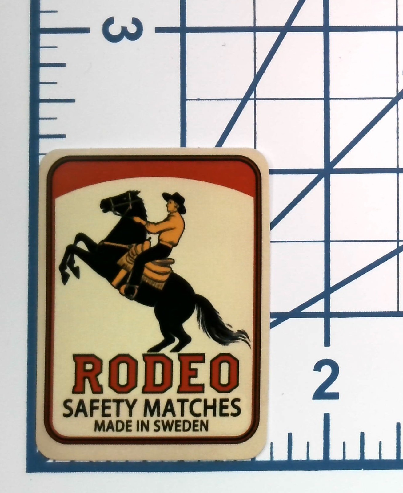 Vintage Rodeo Safety Matches Made in Sweden Vinyl Sticker Retro Cowboy Decal