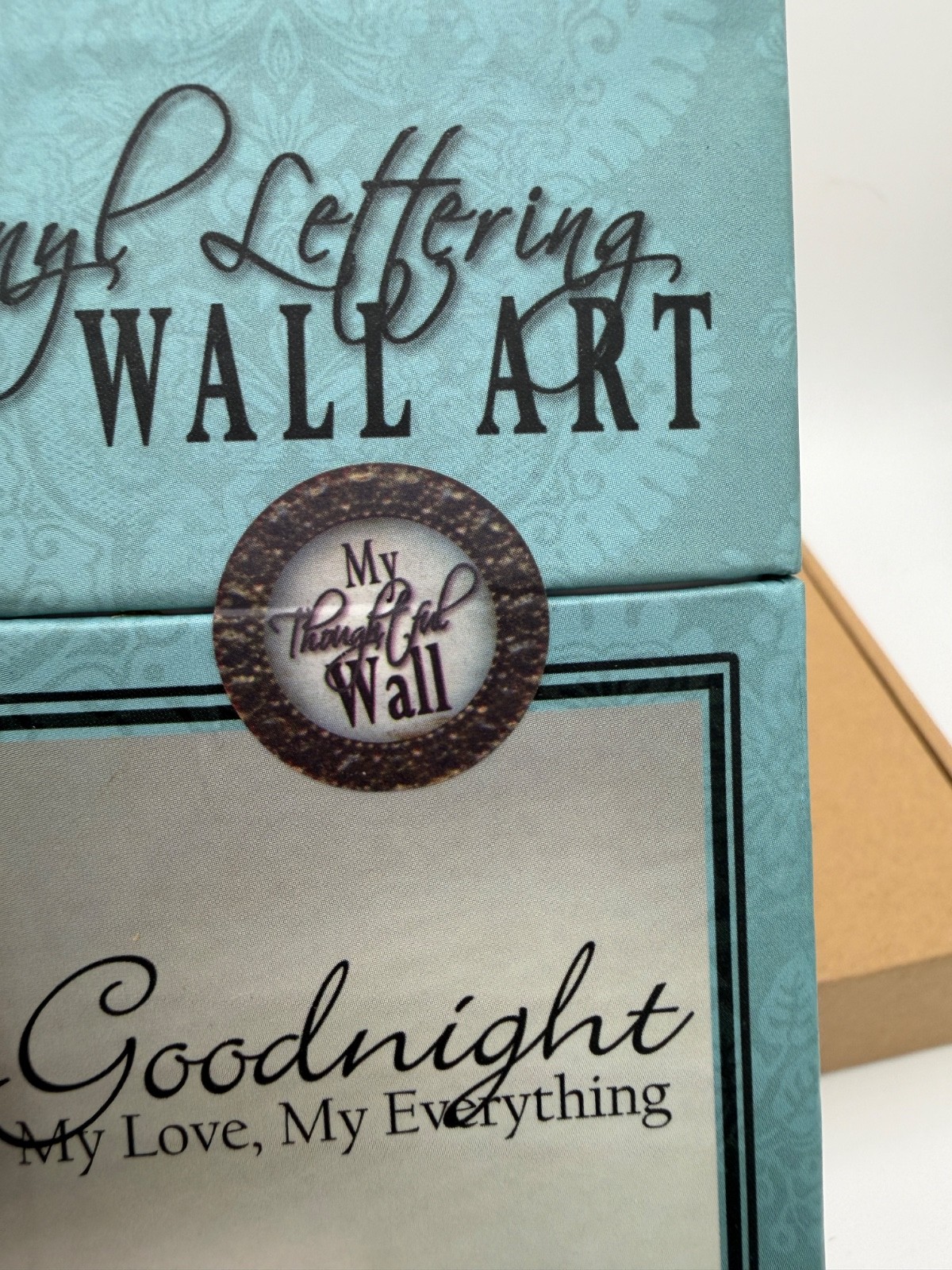 Vinyl Lettering Wall Art “Goodnight My Love, My Everything” New in Box 7″x24″