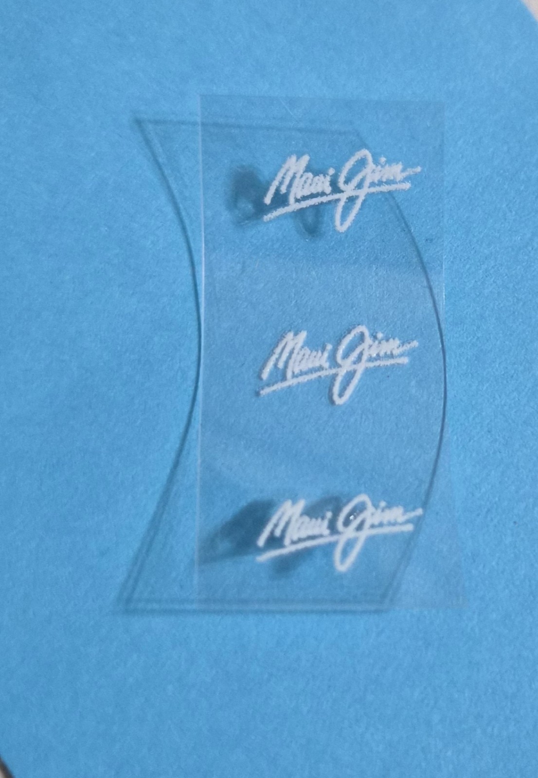 3 Pc. M J Logo For glasses High Quality UV DTF Raised Decal Waterproof Not Vinyl