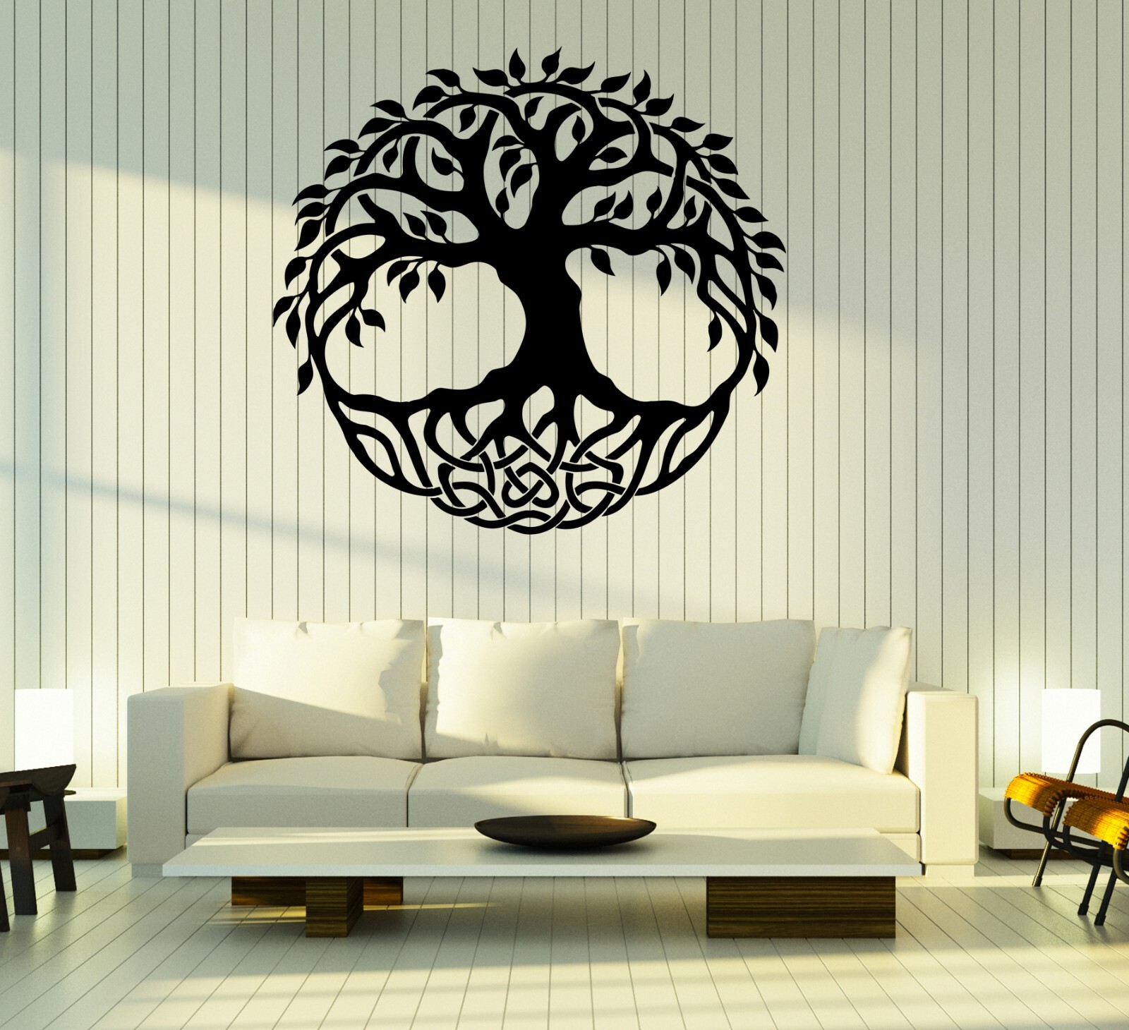 Wall Decal Tree Of Life Plant Circle Pattern Vinyl Sticker (ed2176)