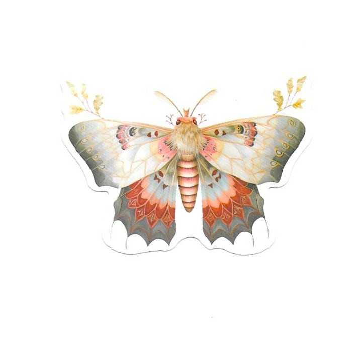 Pastel Botanical Moth Vinyl Sticker Vintage Butterfly Insect Journal Laptop