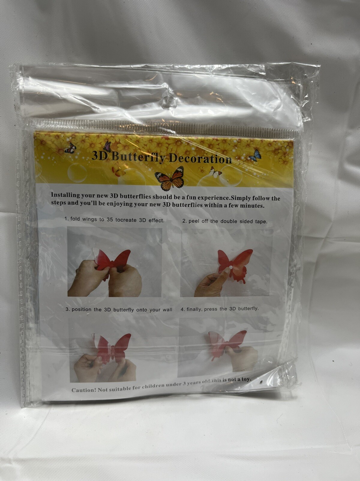 3D DIY Silver Butterfly Decoration-Baby Bedroom