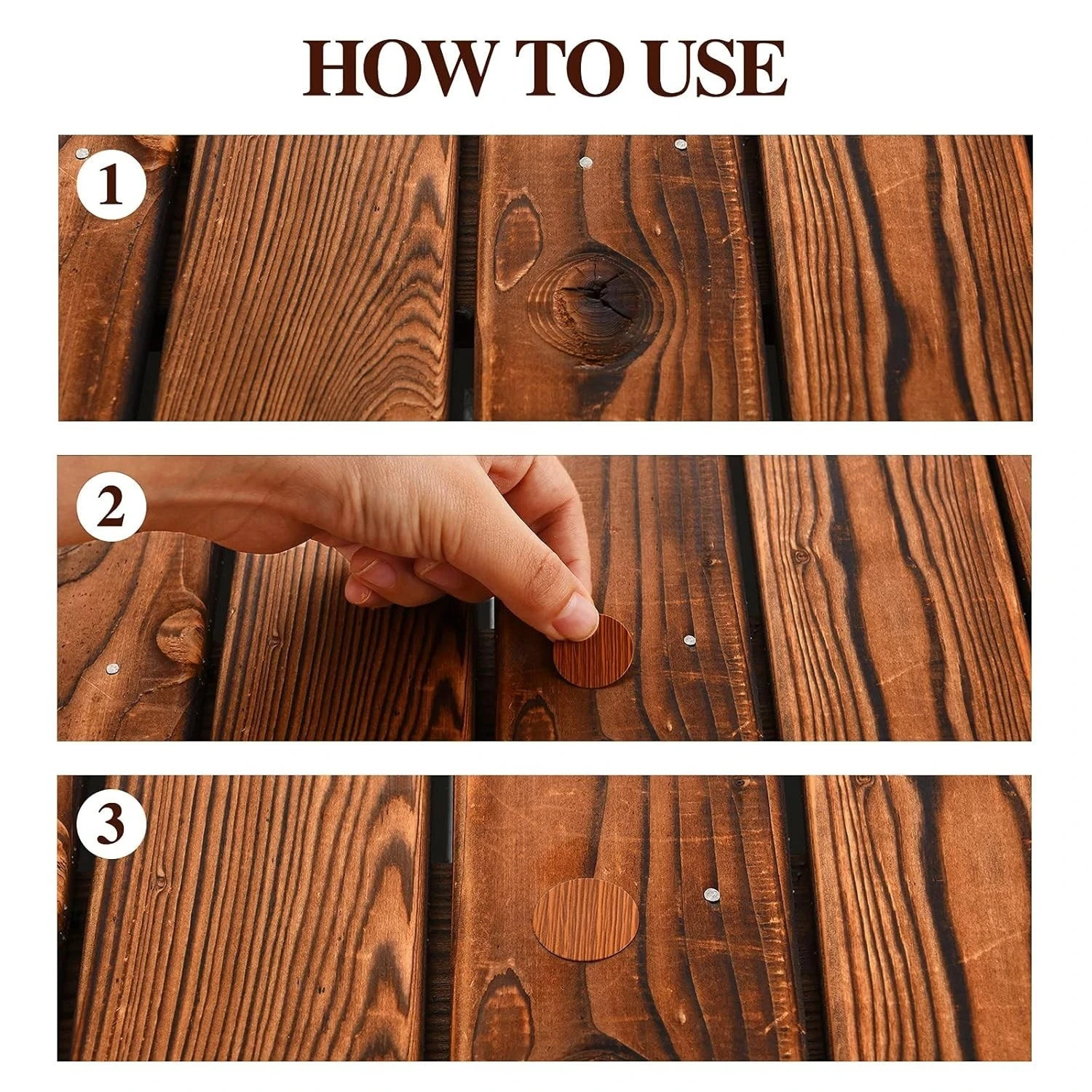 648 Pieces Adhesive Screw Hole Cover Stickers Wood Grain Furniture Stickers 1…