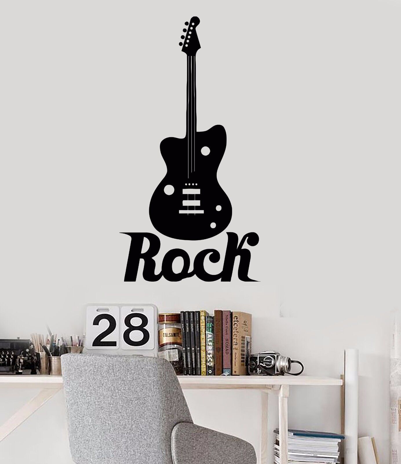 Vinyl Wall Decal Guitar Rock N Roll Musical Art Music Teen Room Stickers (469ig)