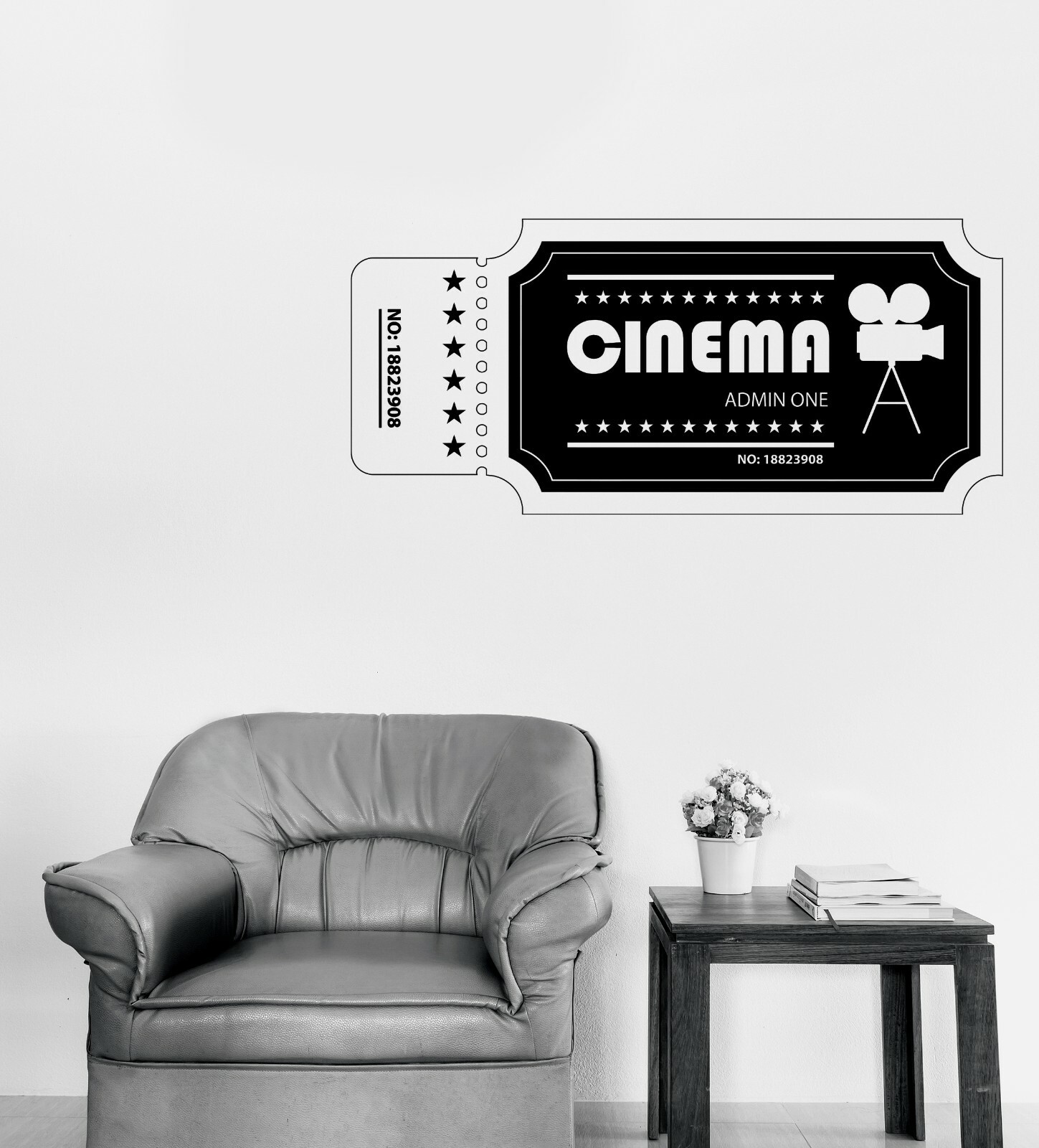 Wall Vinyl Decal Movie Ticket Cinema Tickets Film Theater Room Stickers (n1688)