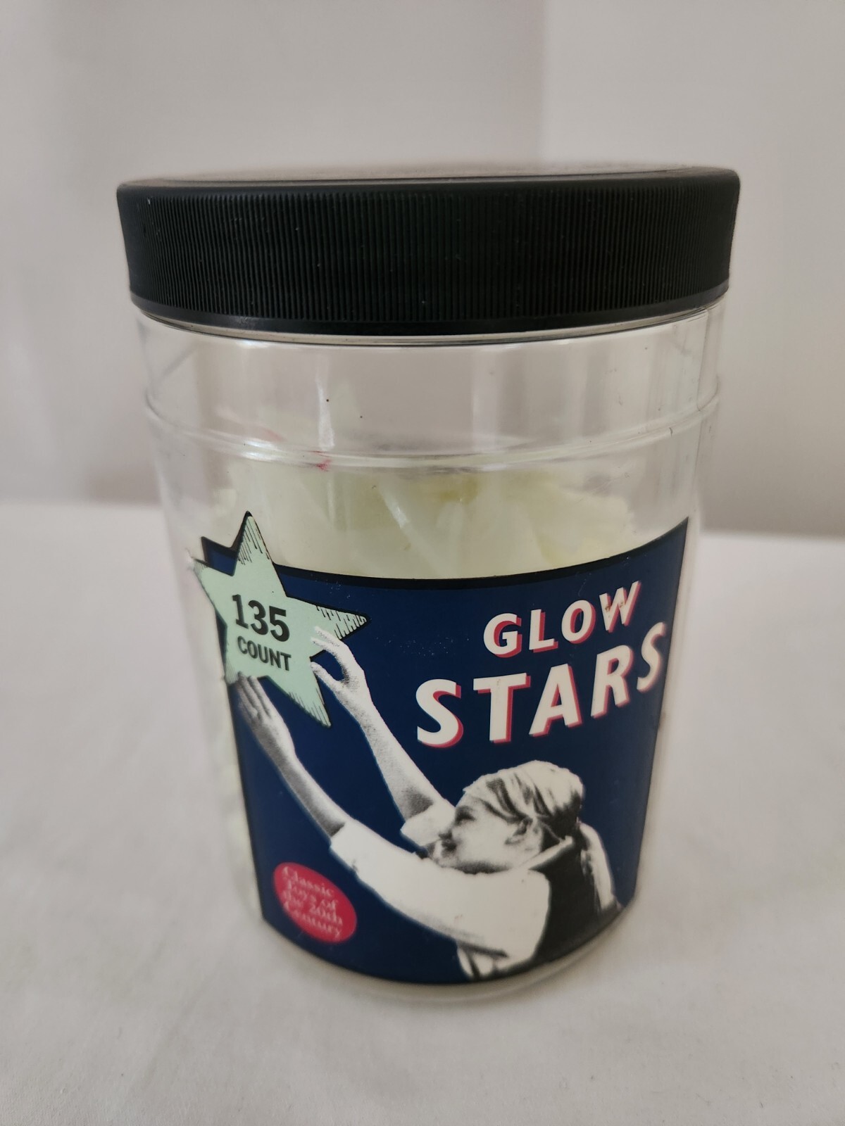 DaMert Company Plastic Jar of 129 GLOW STARS Classic Toys of the 20th Century