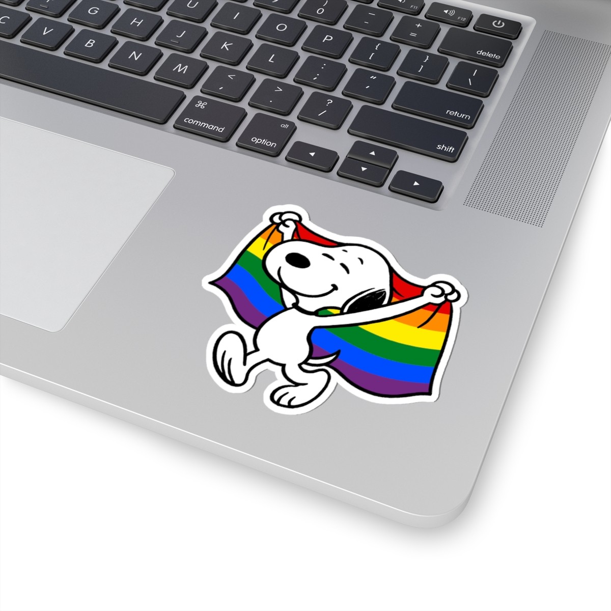 Snoopy LGBTQ Pride Flag Sticker Kiss-Cut Sticker | Peanuts Decal