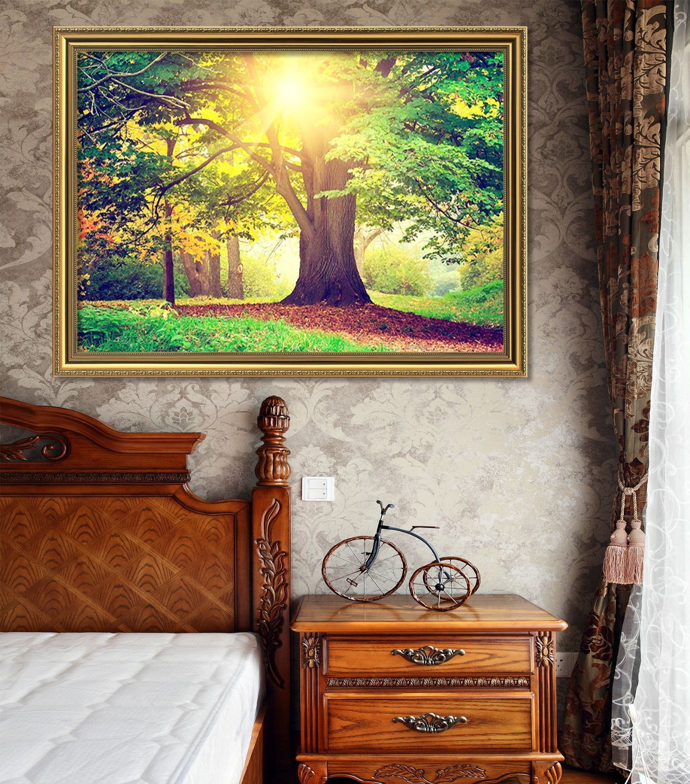 3D Sunshine Tree 622 Framed Poster Home Decor Print Painting Art AJ WALLPAPER