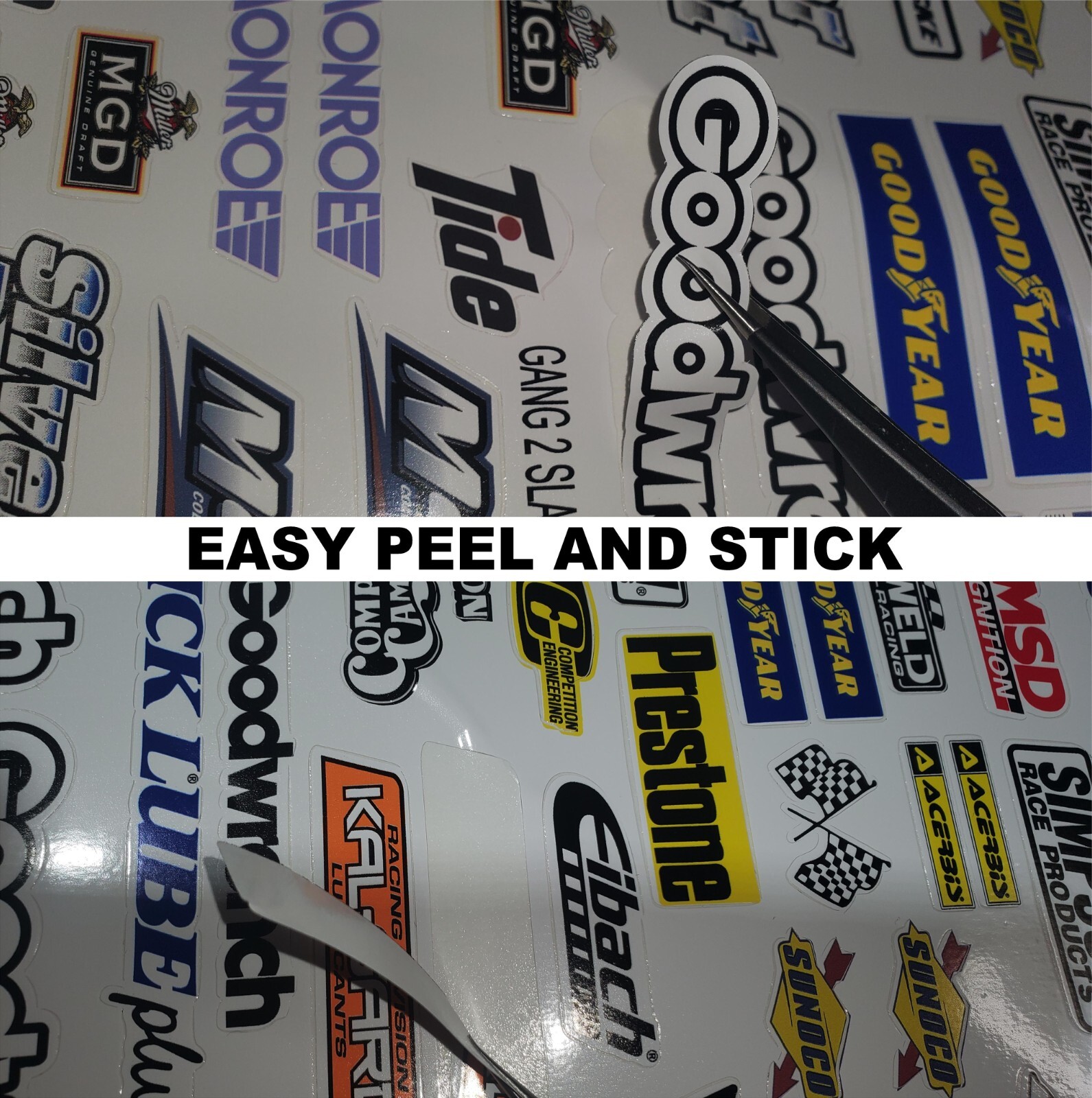 WHITE Vinyl Sticker Sheet 108-R/C MODEL Decal fits 1/10-1/16 Scale RatRodmsdlosi