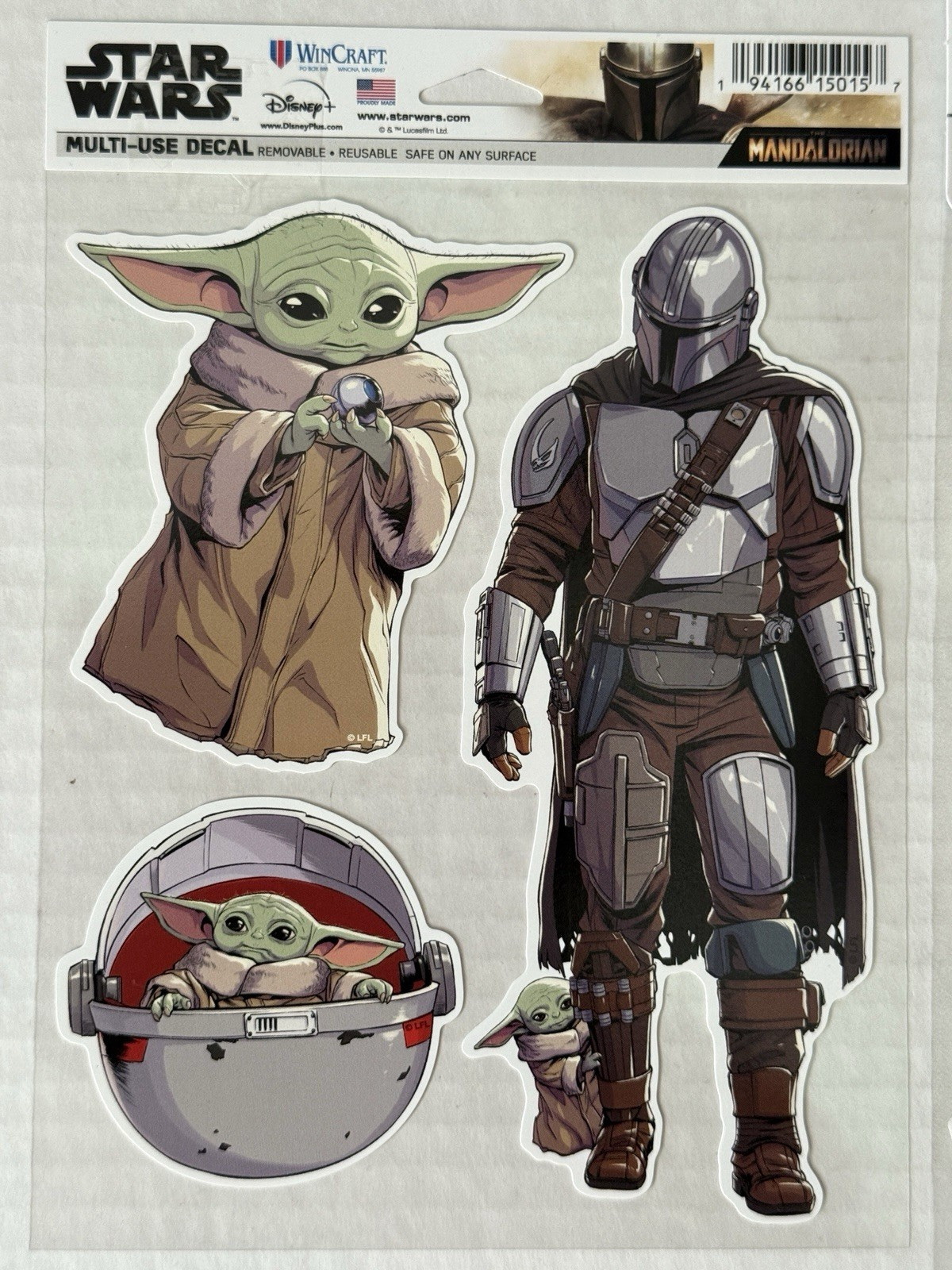 Set of 2 Sheets Perfect Cut Decals Disney Star Wars The Mandalorian By Wincraft