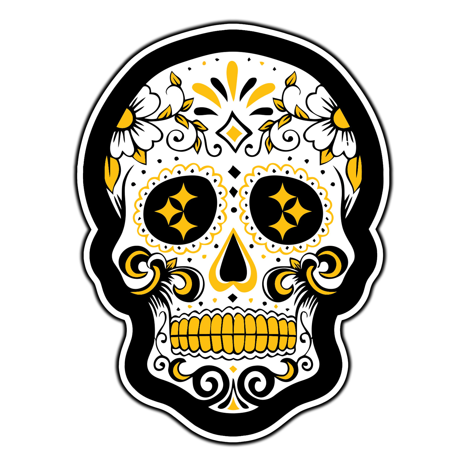 Pittsburgh Steelers Skull Logo #8 Football Sticker Waterproof Vinyl Decal DieCut