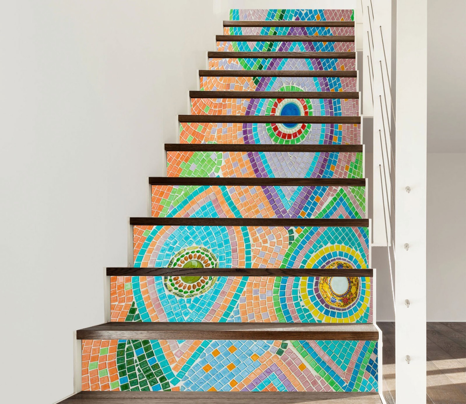 3D Color Eye ZHU533 Stairs Risers Decoration Photo Mural Vinyl Wallpaper Amy