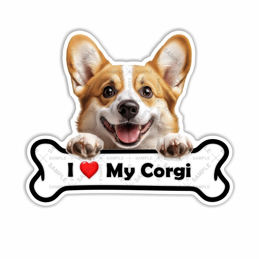 I Love my Corgi, Sticker, Peel N’ Stick, Different Sizes