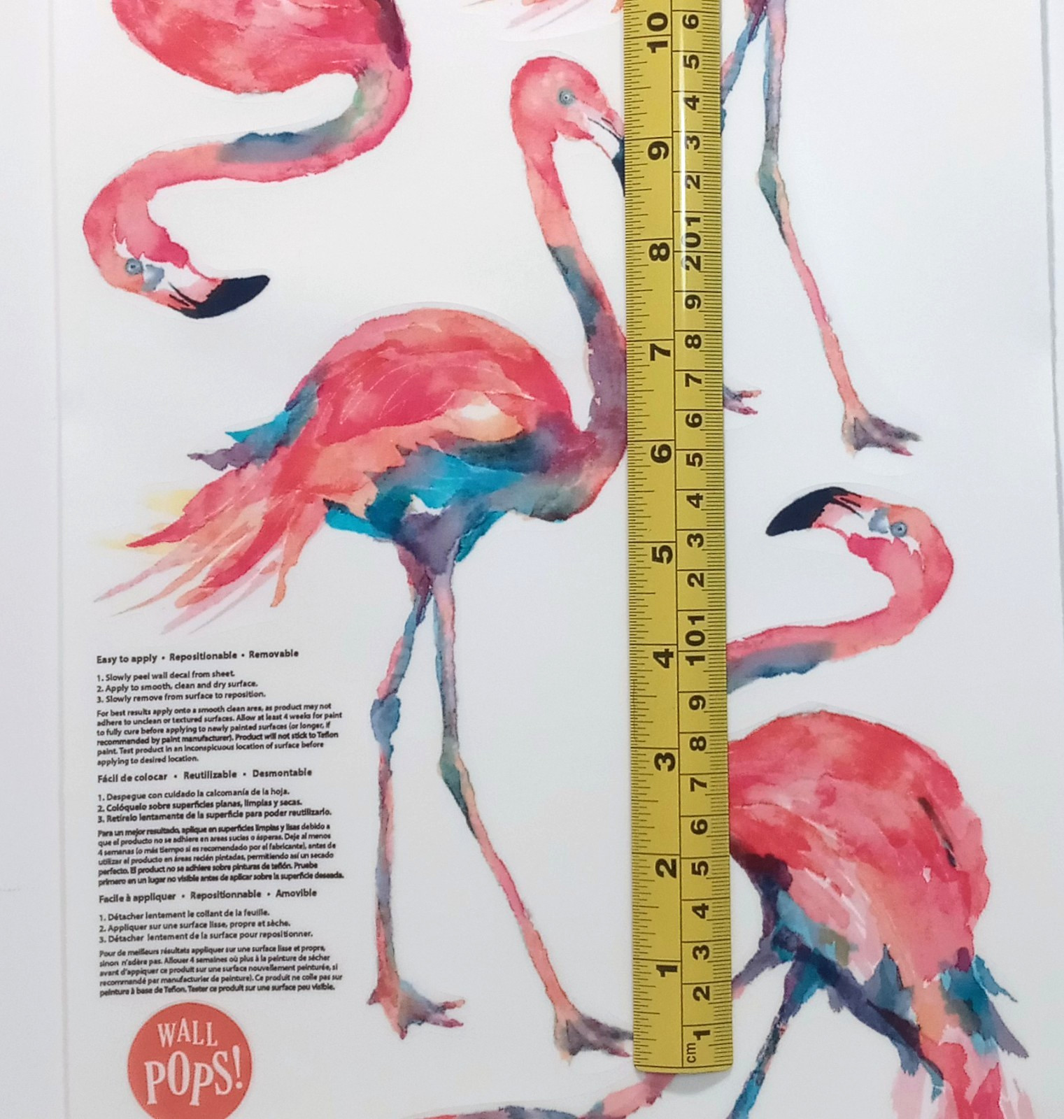 Flamingo Wall Pops! Decals – 8 Sheets (4 Each) 32 Stickers Removable Large ~9×6