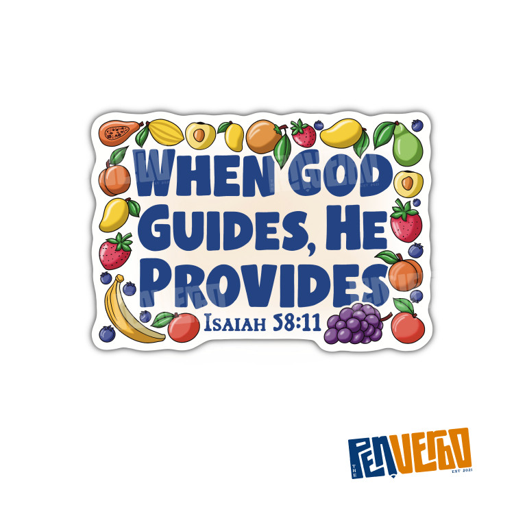 When God Provides Sticker | Isaiah 58:11 | Bible Verse | Religious Gift | BV224