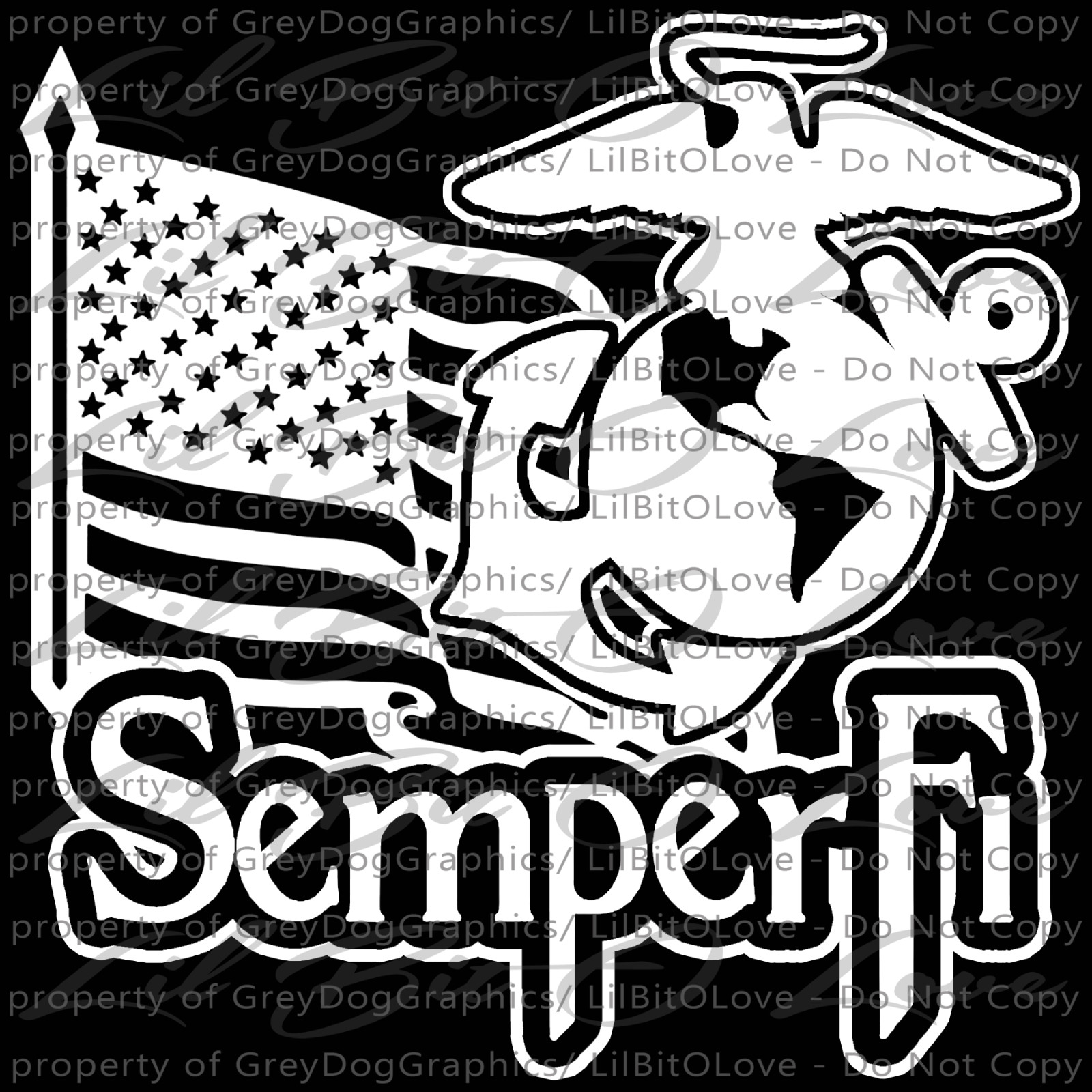 USMC Semper Fi Flag EGA Marines Vinyl Decal Sticker Marine LARGE Fidelis Eagle