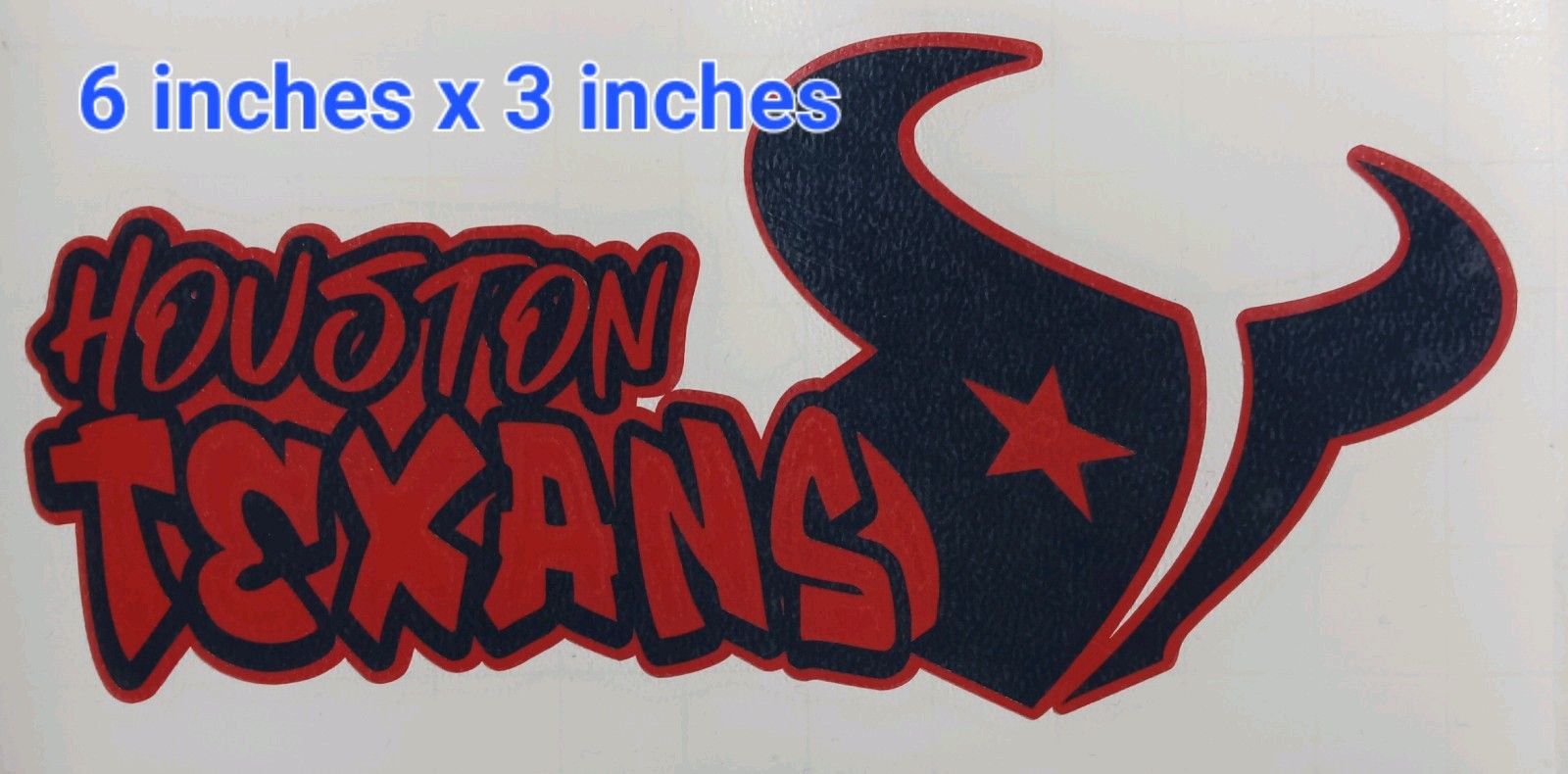 Texans Graffiti Style Vinyl Decal Sticker Football Team 6L x 3w inches New.