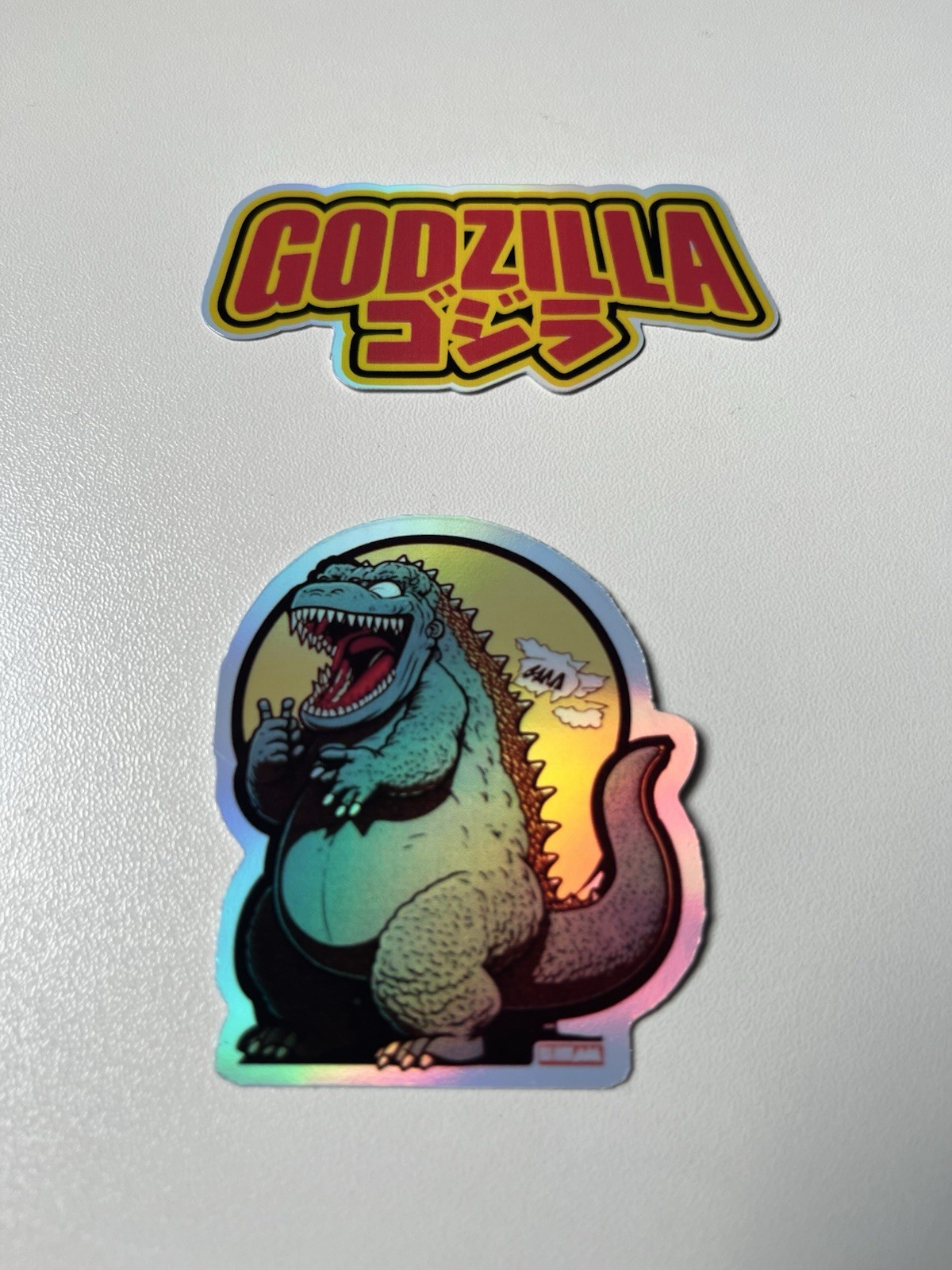 Godzilla Two Pack 2.5 Inch Waterproof Holographic Vinyl Sticker