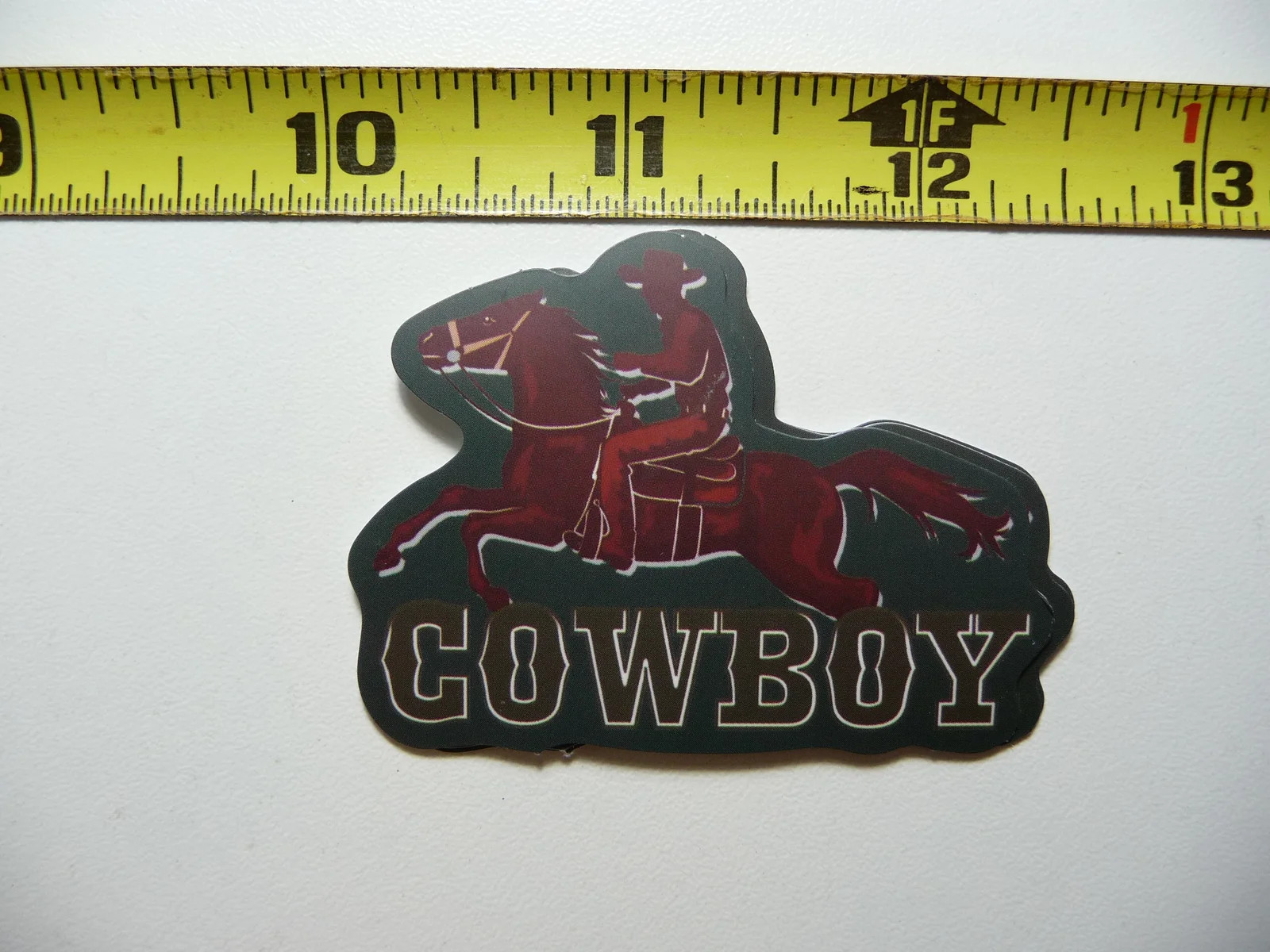 COWBOY RIDING HORSE DARK NIGHT SMALL STICKER DECAL COUNTRY WESTERN THEME