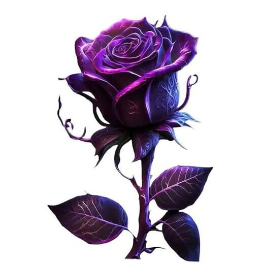 2 PCS Purple Rose Waterproof Vinyl Decals Floral Design for Car Truck Bumper