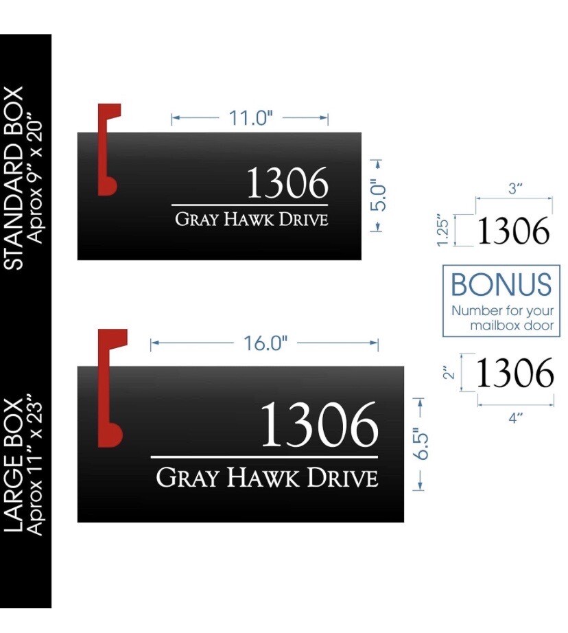 Personalized Mailbox Decals with Family Name and Address